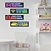 4 Pcs Printed Neon Gaming Posters, Teen Boys Room Decorations, gamer wall art Decor for bedroom Wooden