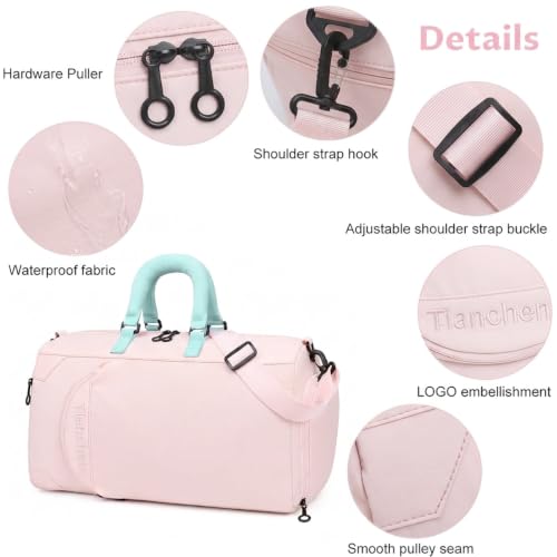 Image of Palay Womens Duffle Bag Large Capacity Travel Shoulder Bag with Quilted Design and Separate Shoe Compartment for Gym Overnight and Short Trip Use