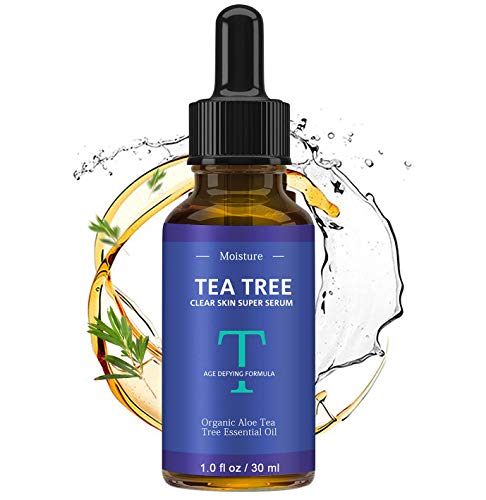 Tea Tree Oil Clear Skin Face Serum Acne Treatment Promote Collagen Generation Repair Damaged Skin Restore Hydration Brightness Lighten Spots Minimizes Pores Fine Lines Enhances Cuticles
