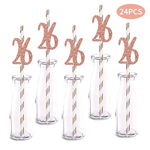 Decoración de pitillos Rose Gold para cumpleaños 26 años miniatura 2