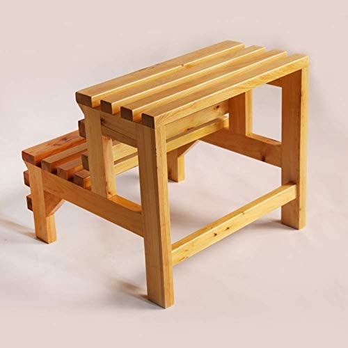 Banc changement chaussure en bois noble avec marches intégrées - 5