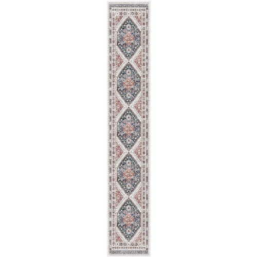 Madane Hallway Runner Rug 2'6''x14' Kitchen Runner, Non Slip Vintage Runners for Hallways Washable Kitchen Rugs Soft Low Pile 2.5x14 ft Rug Runner for Laundry Room, Entryway and Bedroom, Navy Blue