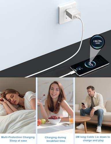 Cargador USB C 100W con cable de 2m para Honor 400 y Magic7 Pro 6