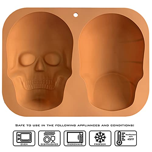 Jetkong Large Skull Cake Pan Haunted Skull Baking Cake Mold For Halloween And Birthday Party #TOP2