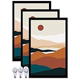 ijuerybai Black 14x22 Picture Frame Set of 3, High Transparent Frame for 14 By 22 Photo Collage Canvas Poster Size Wall Mount and Tabletop Horizontally Vertically (Black, 14 x 22 inches)