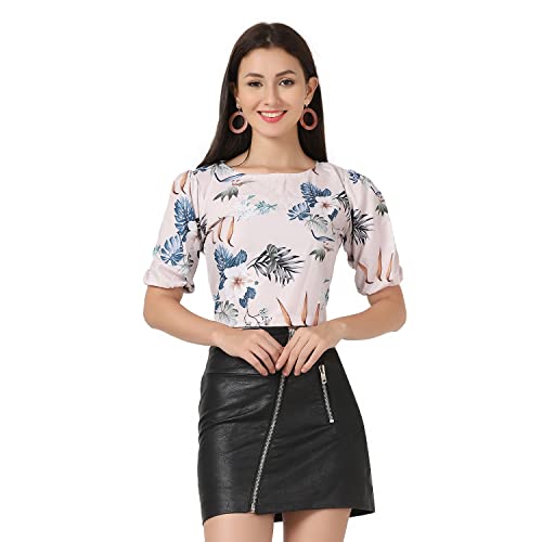 Image of Leriya Fashion Women Striped Top with Half Sleeves for Office Wear, Casual Wear Both Use to Western Top & Saree for Blouse