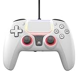 NBCP P5 WOLF-W6コントローラー【P5 Pro/Slim/New P5 対応/P4】有線ゲームパッド｜遅延なし｜DualSense互換｜TURBO機能｜PC/Steam対応｜ジャイロセンサー・デュアル振動・高耐久ボタン・ヘッドホンジャック搭載（ホワイト）