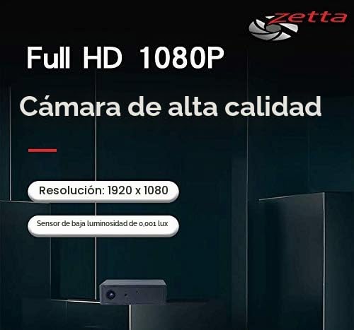 Miniatura 3 de Zetta Z82 140 Cámara Espía Cámaras Ocultas Inalámbricas Para Vigilancia De Seguridad En El Hogar Con Video1080p Cámara De Niñera Portátil Detección De Movimiento, Cámara Pequeña Interior Wifi