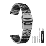 Kai Tian Correa de reloj de pulsera de metal de alta calidad para hombres y mujeres, 24 mm