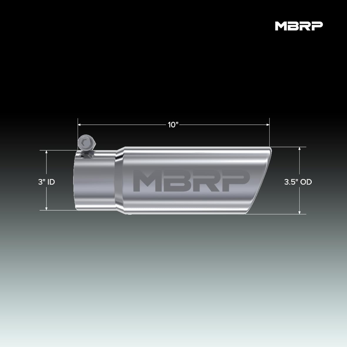 MBRP T5115 3 1/2" O.D. Angled Rolled Exhaust Tip (T304)
