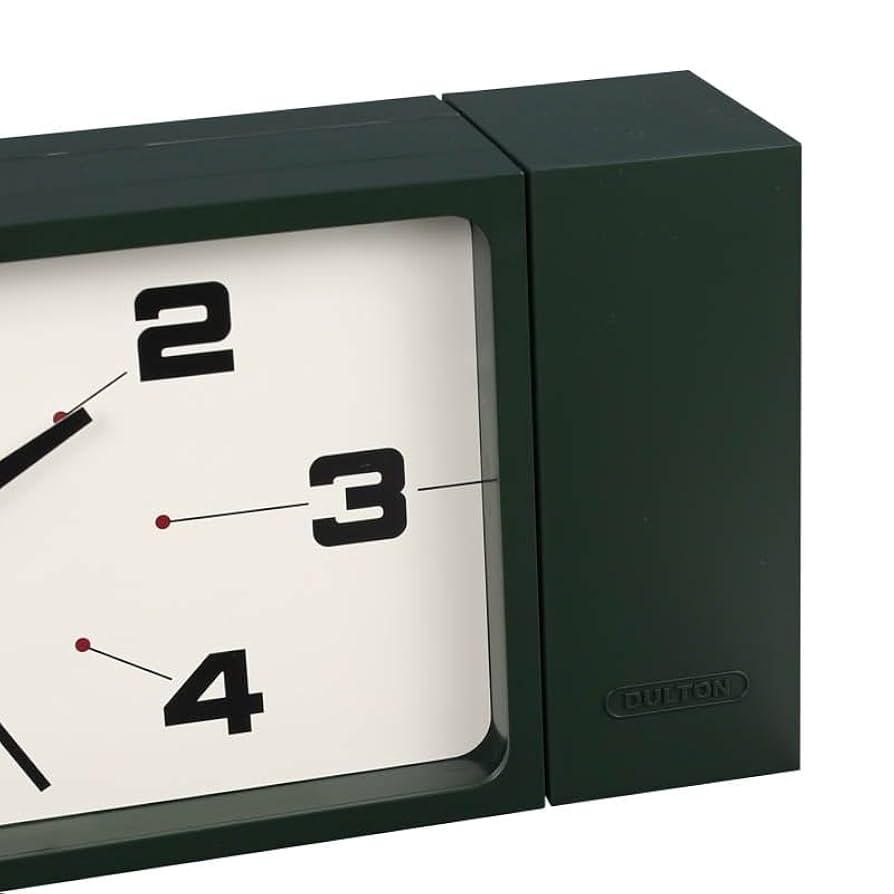 Dulton H21-0362DGN Double Face Clock Rectangle Dark Green