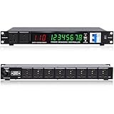 LED 10 Outlet Power Sequencer Conditioner, 3000W Rack Mount professional audio digital power controller voltage regulator w/voltage readout, USB, big digital display, home theater stage/studio use