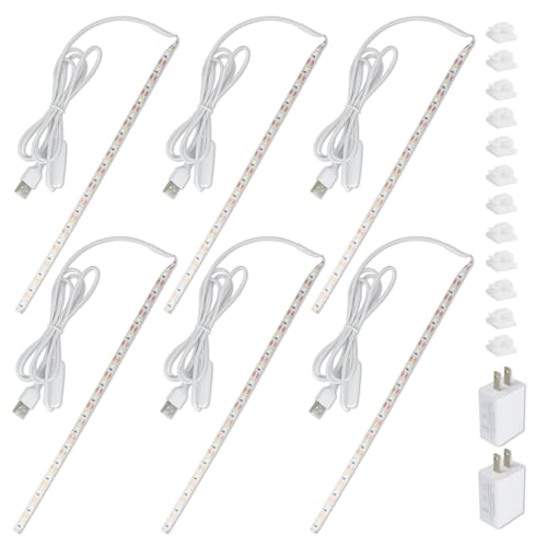 Image of 6 Pieces Sewing Machine Light Strip with Pushbutton Dimmer, 12in Sewing Machine Lights Led Strip with 17LEDS, Daylight White Sewing Machine Light Fits All Sewing Machines