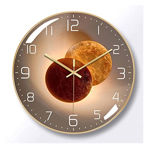 Aqxyedc 12 Pouces Mode Horloge Murale silencieuse Nordique Simple Salon Quartz Horloge Murale 1 cm Ultra-Mince Cadre doré décoration de la Maison horloges wanglan (Color : Gold Frame-G)