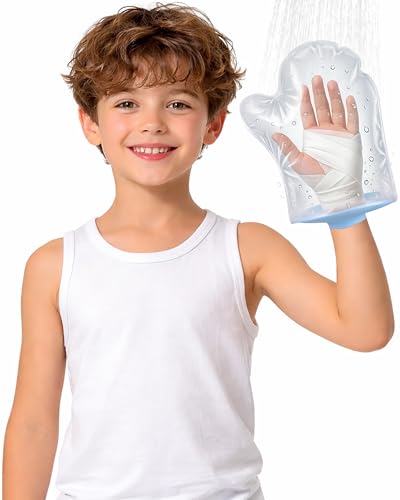 Quiheat Kids Waterproof Hand Cast Covers for Shower & Bath, Reusable Hand Cast Protector to Keep Cast Dry, Comfortable & Durable for Daily Use, After Surgery, Broken Hand, Wound or Bandage (Hand Size)