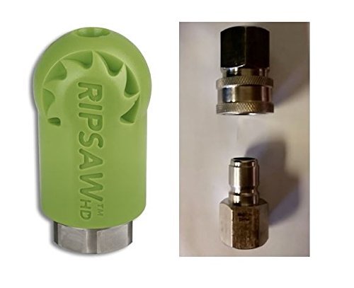 Monster Equipment, LLC Bundle - 3 Items: HD Ripsaw Rotating Turbo Nozzle (10.0), Male & Female Stainless Steel Socket