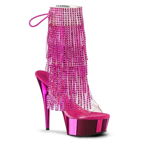 Talons hauts 15cm bottes basses de pole dance talon fin à franges de scène