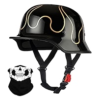 Motor Half Helm Goedgekeurd Duitse Retro Open Helm Cap Met