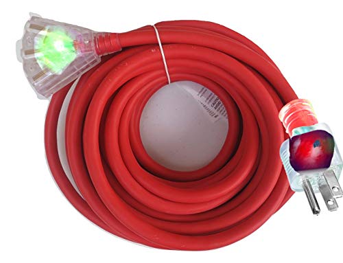 10/3 Heavy Duty Extension Cord 75 Ft 10 Gauge Extension Cords Rated Up To 1875 Watts 125V, 15Amp 3-Outlet Lighted Sjtw Indoor/Outdoor 10-Gauge Grounded Cord (10 Awg Triple Outlet Extension Cord 75 Ft) #TOP7