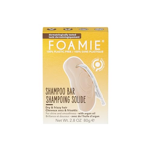 Foamie Champú sólido para pelo rizado con aceite de argan - Champu solido sin sulfatos ni siliconas que nutre y repara el pelo - Champu vegano anti frizz 80 g