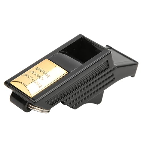 Silbato deportivo plástico negro y dorado miniatura 4