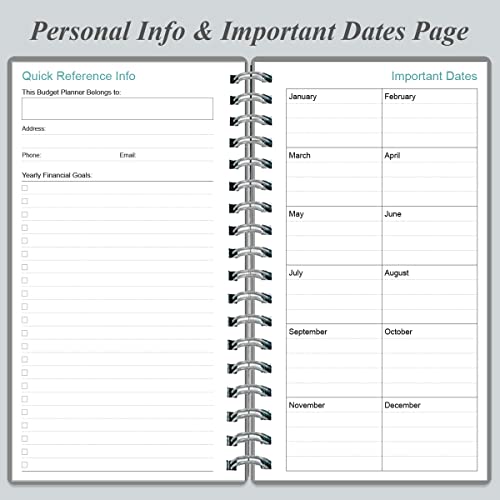 Budget Planner - A6 Expense Budget Tracker, Budget Book For Ledger Book, Money Organizer For Wallet, 3.75" X 6.75", Gray #TOP3