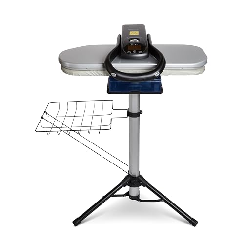Speedypress Digi 65cm Ironing Press with Stand Large Digital Clothes Press with 70g/min Steam 800ml Water Tank Touch Display Auto & Manual Steam 15001785W For Garments Home Use (Black/Silver)