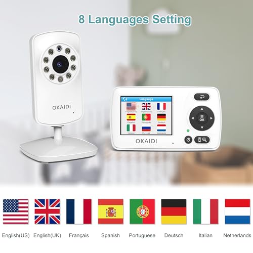 Okaidi Video Baby Monitor With Camera And Audio, 2.4'' Portable Travel Screen thumb #2