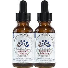 Lugols Iodine Solution 2% 2 fl oz | Iodine & Potassium Iodide Liquid Formula | Amber Glass Bottle with Dropper | Family Health Products