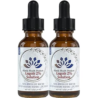 Lugols Iodine Solution 2% 2 fl oz | Iodine & Potassium Iodide Liquid Formula | Amber Glass Bottle with Dropper | Family Health Products