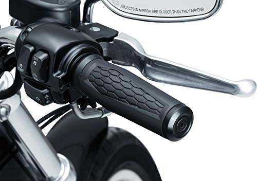 Poignées hexagonales Kuryakyn 5921 haut de gamme noir satiné pour moto Harley double câble