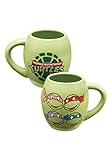 Vandor 38062 Teenage Mutant Ninja Turtles 18 oz Oval Ceramic Mug, Green, Red, Purple, and Orange