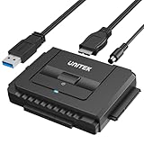Unitek USB 3.0 to IDE and SATA Converter External Hard Drive Adapter Kit for Universal 2.5/3.5 HDD/SSD Hard Drive Disk, One Touch Backup Function, Included 12V/2A Power Adapter