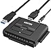 UNITEK USB 3.0 to IDE & SATA Converter External Hard Drive Adapter Kit for Universal 2.5/3.5 HDD/SSD Hard Drive Disk, One Touch Backup Function and Restore Software, Included 12V/2A Power Adapter