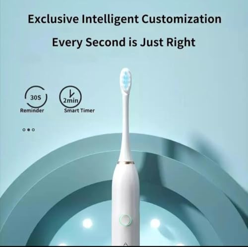 Image of X-3 Rechargeable Smart Sonic Electric Toothbrush for Men & Women | 40,000 Sonic Strokes /Min | 6 Brushing Modes | 4 Replacement Brush Heads | USB Fast Charging | Up to 45 Days Battery Backup | IPX7 Waterproof | Soft DuPont Bristles | Smart Timer Electric Tooth Brush