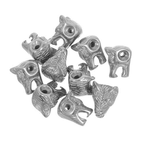Wekamos 10 Piezas Cuentas Espaciadoras De Acero Inoxidable Cabeza De Retro Para Pulseras Y Collares Masculinos Accesorios De Bisutería Diy Resistente Al Desgaste Y Para Uso Diario