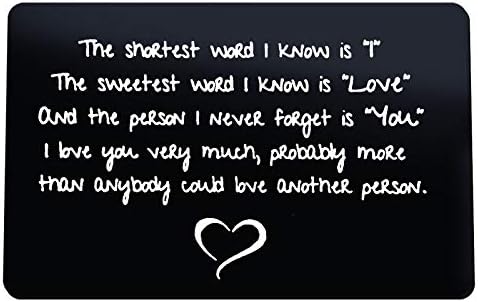 Valentines Day Card Gifts for Boyfriend Husband Engraved Wallet Card for Him Christmas Birthday Gifts I Love You Gifts for Him Fiance