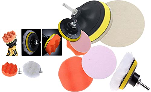 Image of DIY Crafts Pack of 4 Pcs 1 Kit, Multi Colour, Car Cleaning Felt & Wool Pad Foam Polishing Waxing Pad Kits Buffing Pad Polishing Wheel Sponge and(Pack of 4 Pcs 1 Kit, Multi Colour)