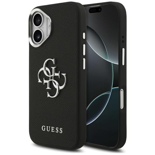 CG MOBILE Guess Grained Grand logo classique 4G Coque pour iPhone 17 (noir)
