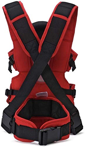 Image of Ineffable Baby Carrier Bag in 3-in-1 Ergonomic Adjustable Sling Kangaroo Design with Carrying Basket for Front & Back Use for Infant Child and Mother Travel - 0 to 2 Year (Red Black)