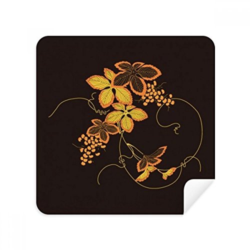 Chiffon en daim pour lunettes et écrans au design de peinture japonaise marron traditionnelle