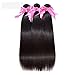ISEE Hair 8A Malaysian Virgin Straight Hair 3 Bundles 100% Unprocessed Human Hair Weave Bundles Human Hair Extensions 3 Bundles Deal Natural Black 12 14 16inches
