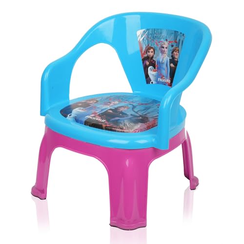 Image of Urbane Home Disney Frozen-II Kids Chair | Plastic Foldable Kids Chair | Chair for Kidsroom | School Study Stool | Baby Stool | Indoor or Outdoor Stool for Kids | Capacity 30 Kg | Sky Blue & Pink