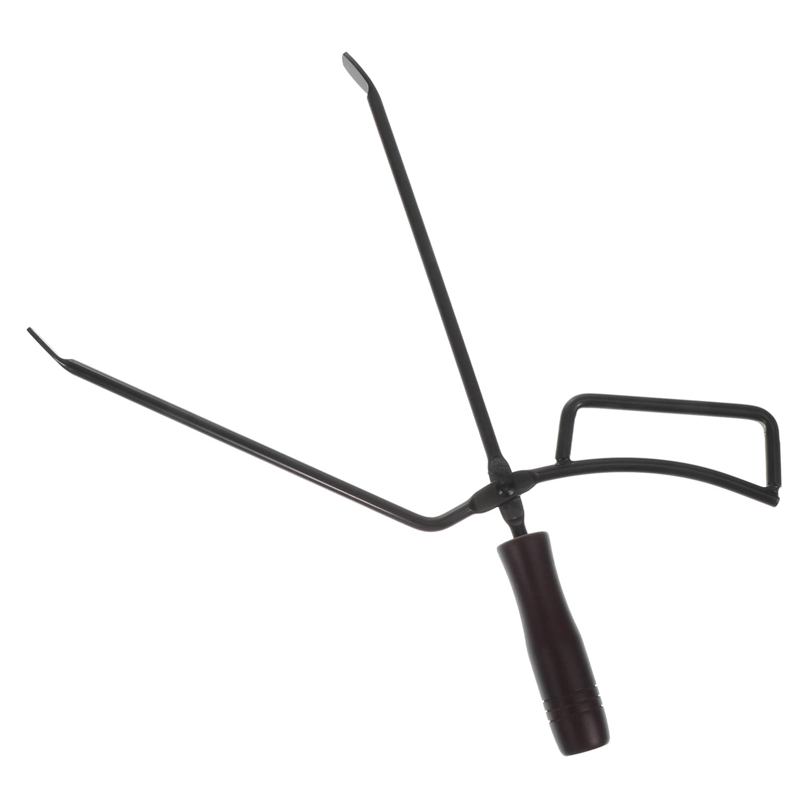 Gogogmee 1Pc Long Handle Tong with Grip Charcoal Holder for Grilling Ergonomic Design Durable Heat Resistant Firewood Tong for Barbecue Pits