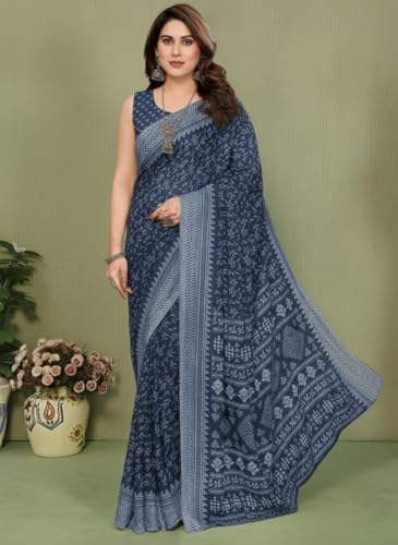 Image of Yashika Women's Georgette Saree with Blouse Piece for Traditional Ethinic Wear Sari