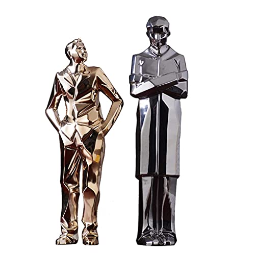 Escultura de Figuras un par Adornos humanoides artense de cerámica para la Oficina de Libros Accesorios de decoración de Escritorio de la Sala de Estar de la Sala