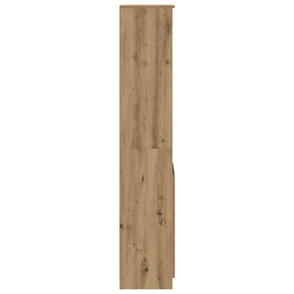 vidaXL Credenza Alta Rovere Artigianale 37,5x35x180 cm in Truciolato, Mobile, mobiletto Laterale, mobiletto portaoggetti Alto, mobiletto portaoggetti