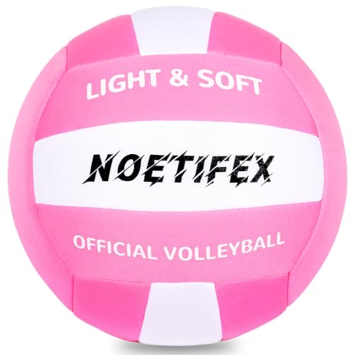 Noetifex Soft Volleyball-Super Soft Fabric Light Volleyball for Indoor Practice Safe and Quiet Kids...