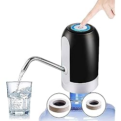 Dispensador De Agua Recargable Precio CALA VERDE dispensador de Agua automático - para garrafas, Bomba de Agua eléctrico Distribuidor de Carga USB, Silicona Libre BPA (Black)