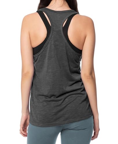 Image of Sexy Basics Women's Everyday Flowy Burnout Slub Racer Back Tanks | Active Workout Tops | Multi Packs & Colors